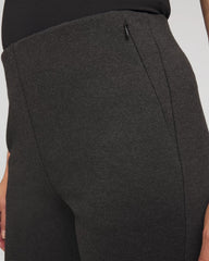 Graphite Heather Gray Petite Juliet Wide Full-Length Ponte Pants