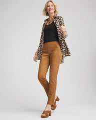 Burnt Sienna Faux Suede Juliet Slim Ankle Pants