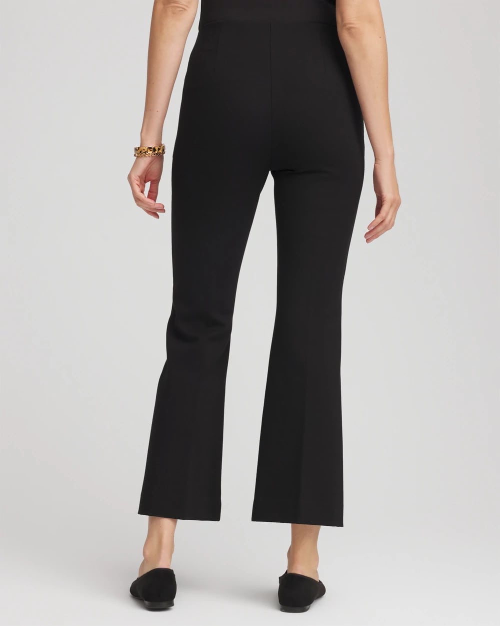 Black Juliet Slim Cropped Flared Pants