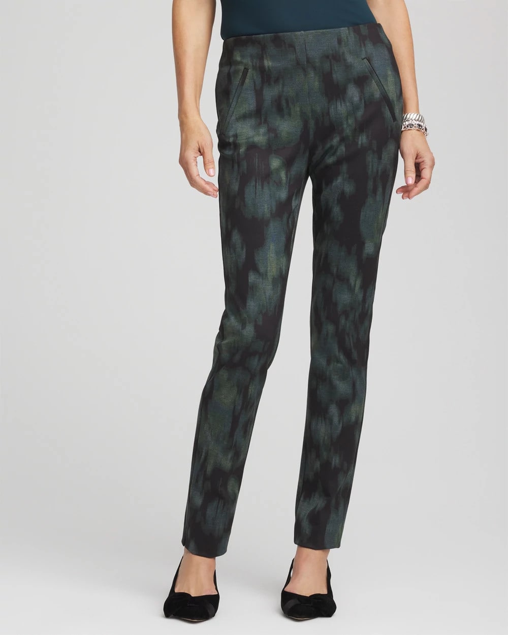 Black Brinkly Blur Juliet Slim Ankle Pants