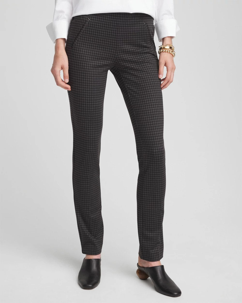 Black Juliet Tonal Check Pants