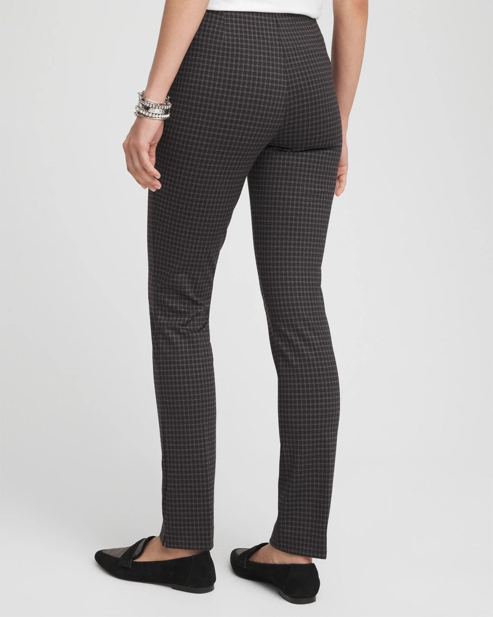 Black Juliet Tonal Check Ankle Pants