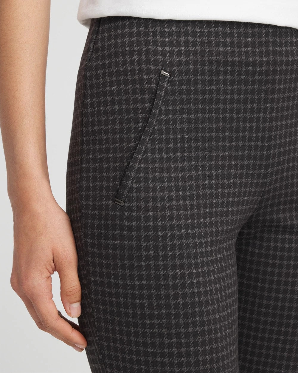 Black Juliet Tonal Check Ankle Pants