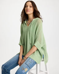 Avocado Artistry Avocado Artistry Open Knit Poncho