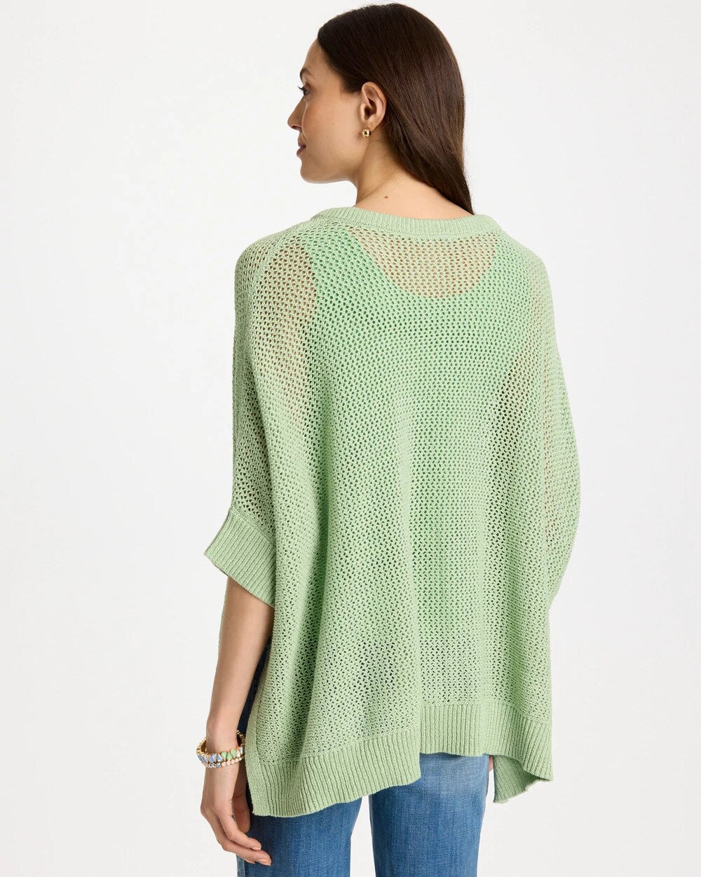 Avocado Artistry Avocado Artistry Open Knit Poncho