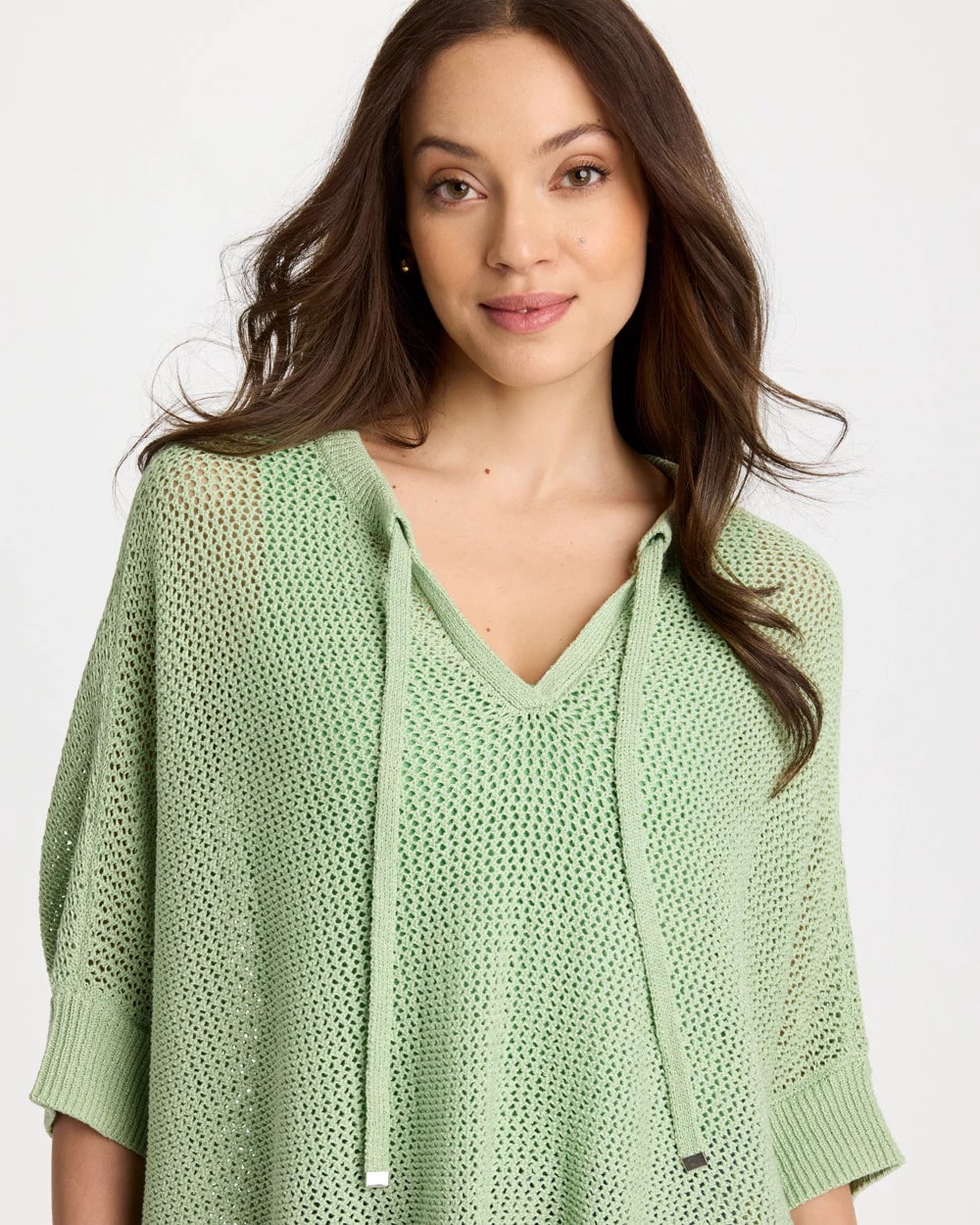 Avocado Artistry Avocado Artistry Open Knit Poncho