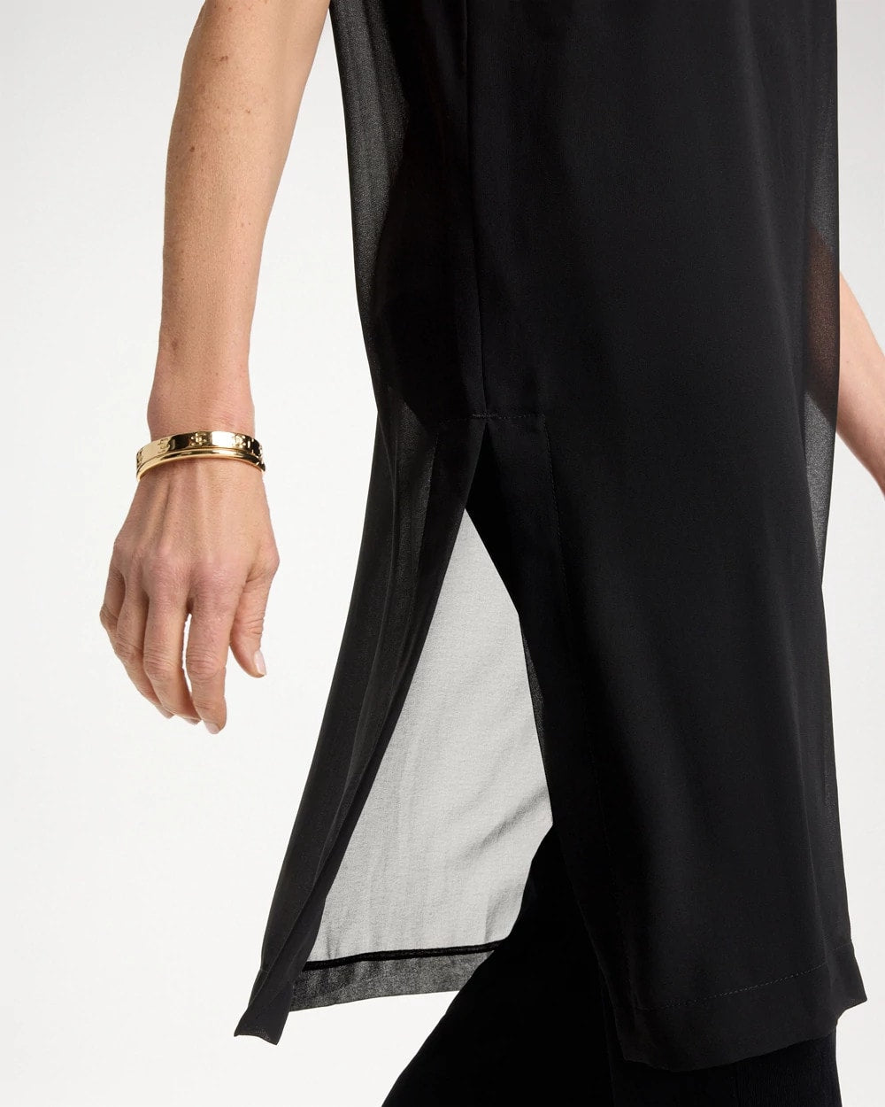 Travelers Black Travelers™ Layered Chiffon Tunic