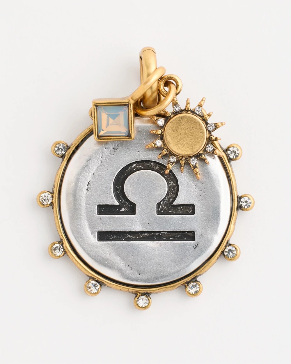 Mixed Metals Libra Zodiac Charm Pendant