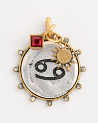 Mixed Metals Cancer Zodiac Charm Pendant