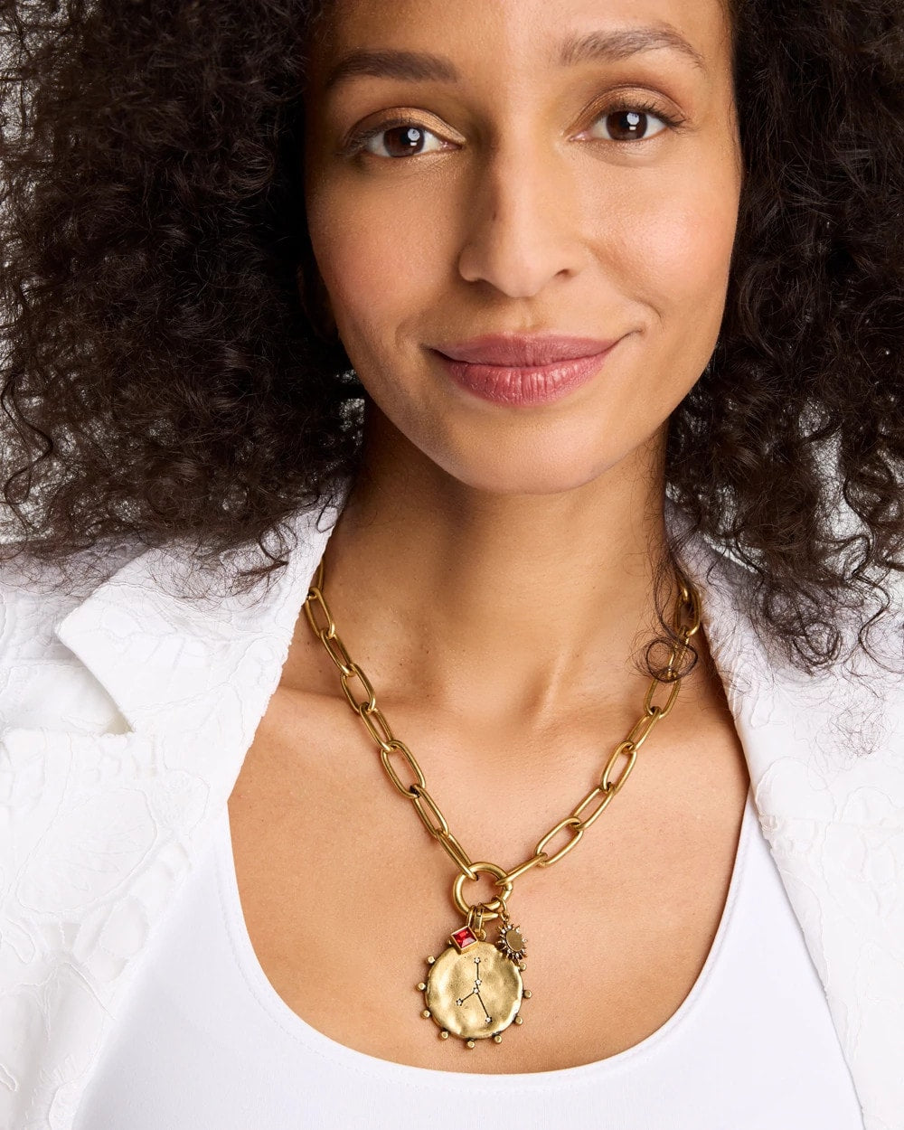 Mixed Metals Cancer Zodiac Charm Pendant
