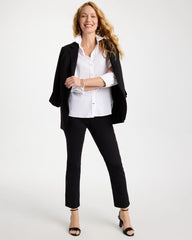 Black Pull-On Straight Jeans