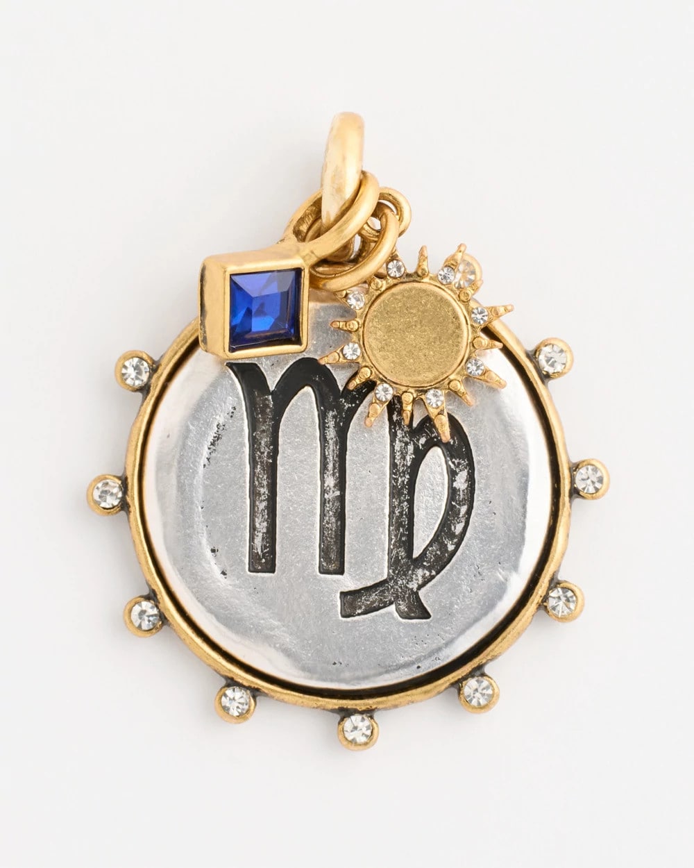 Mixed Metals Virgo Zodiac Charm Pendant
