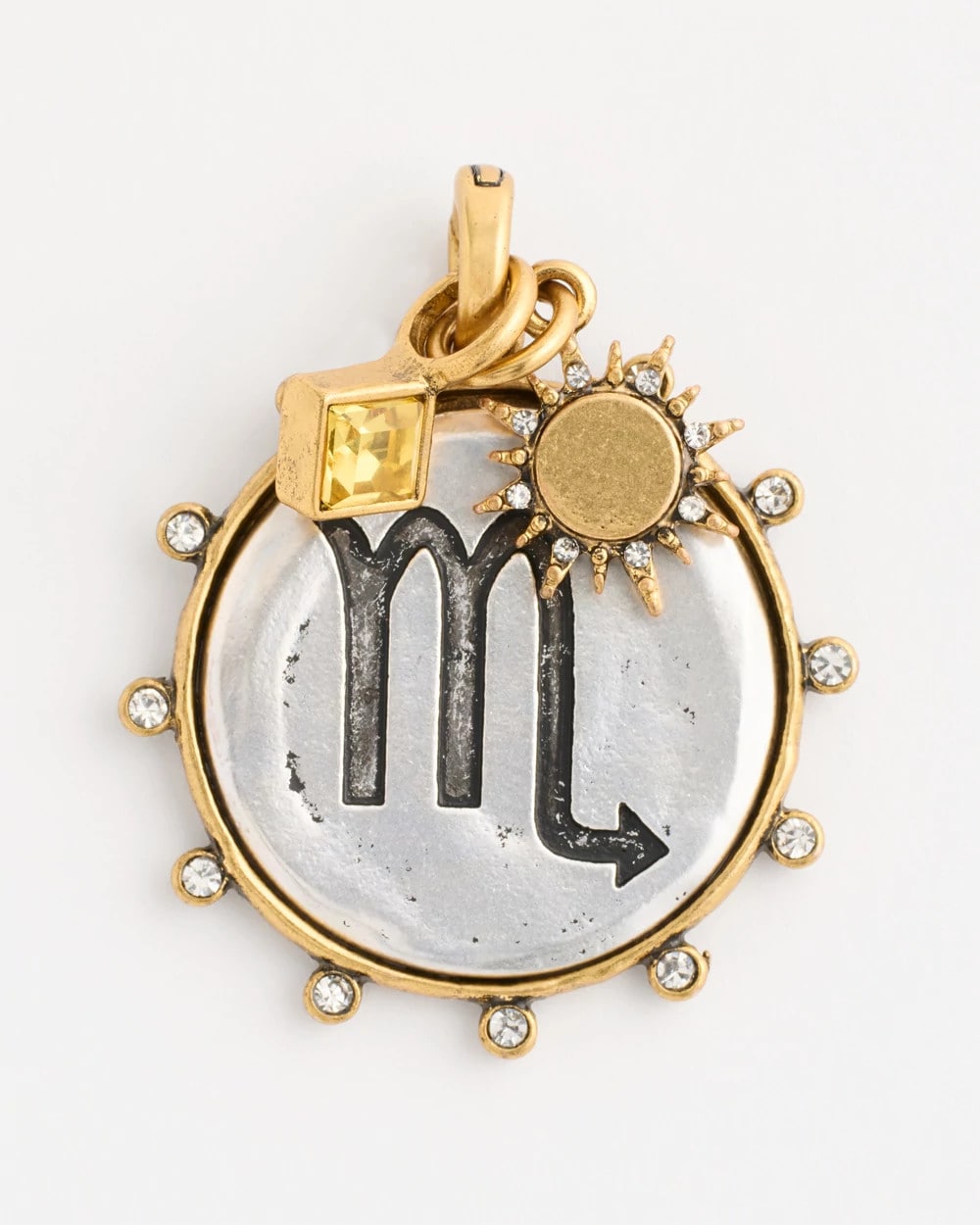 Mixed Metals Scorpio Zodiac Charm Pendant