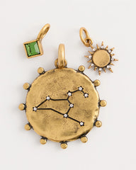 Mixed Metals Leo Zodiac Charm Pendant