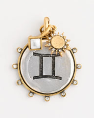 Mixed Metals Gemini Zodiac Charm Pendant