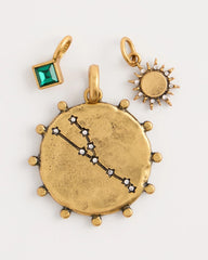 Mixed Metals Taurus Zodiac Charm Pendant
