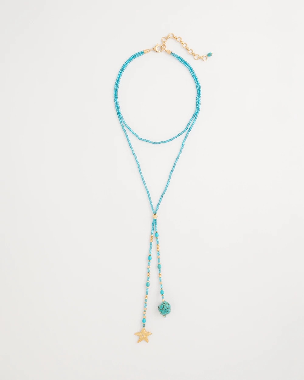 Teal Genuine Turquoise Stone Y-Necklace