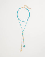 Teal Genuine Turquoise Stone Y-Necklace