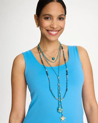 Teal Genuine Turquoise Stone Y-Necklace