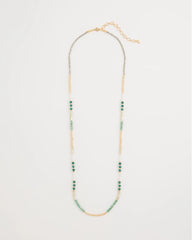 Green Beaded Long Necklace