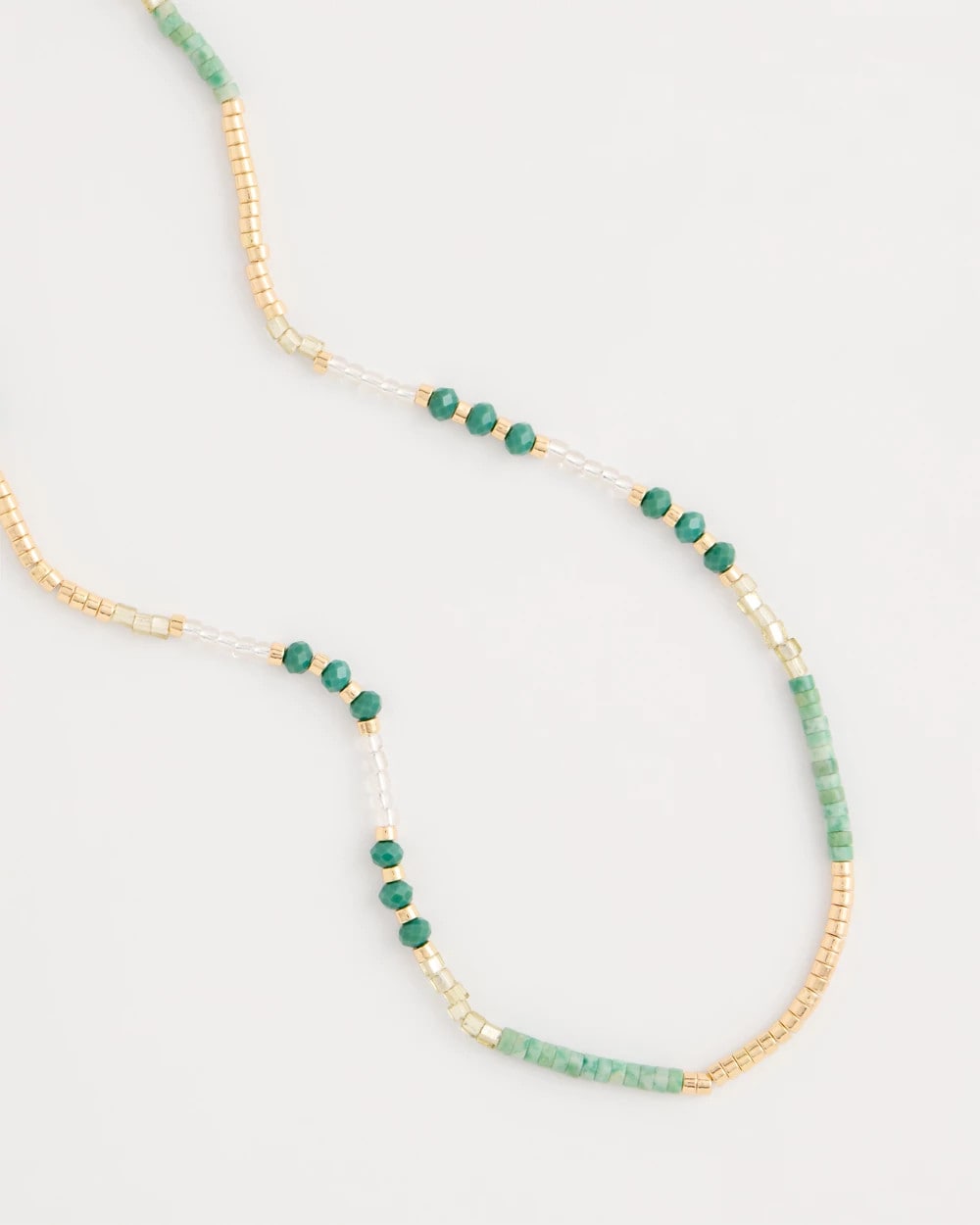 Green Beaded Long Necklace