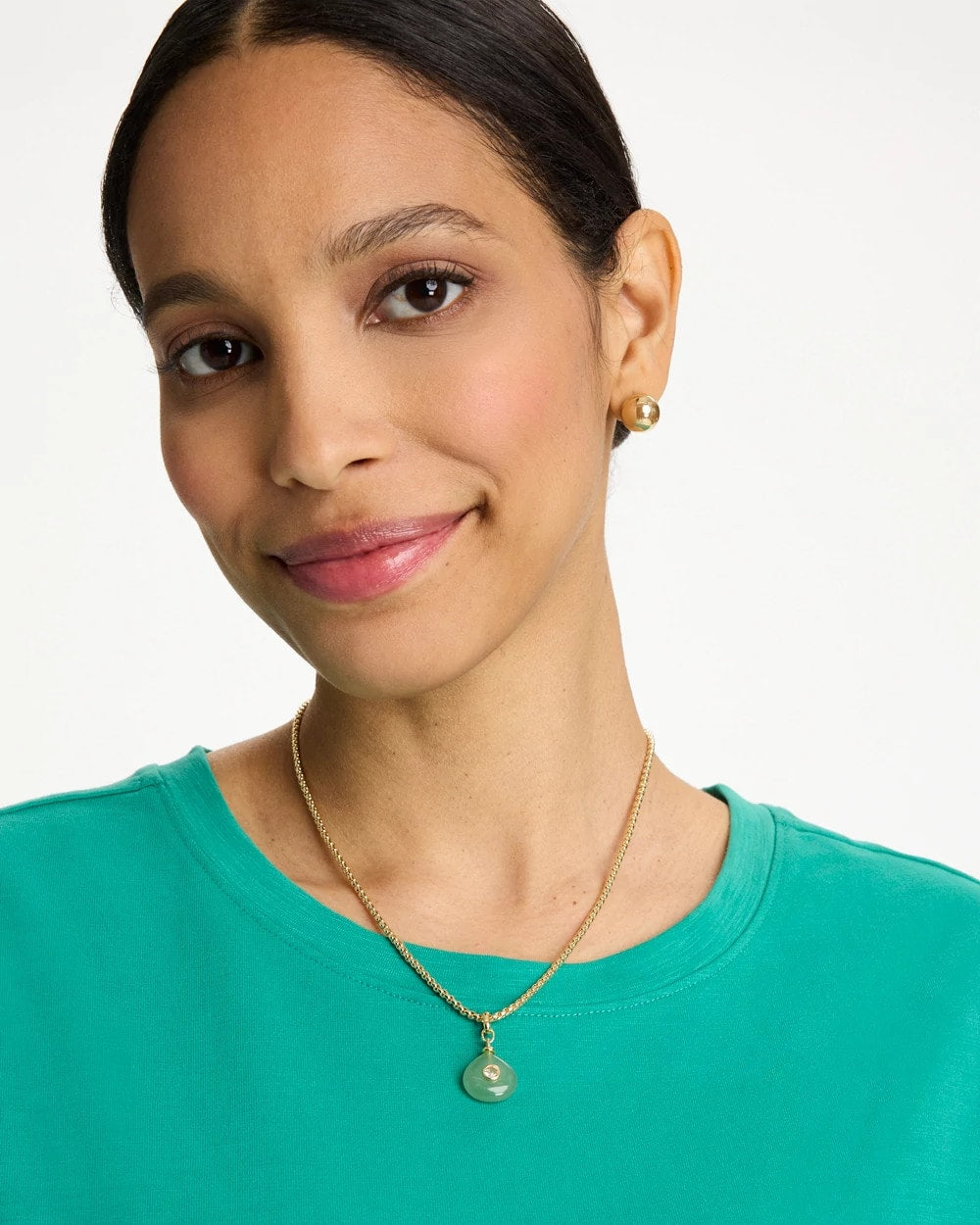 Green Aventurine Stone Pendant Necklace