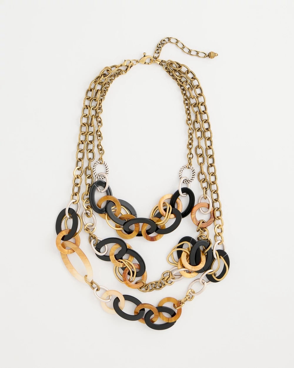Neutral Triple Strand Convertible Resin Necklace