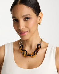Neutral Triple Strand Convertible Resin Necklace