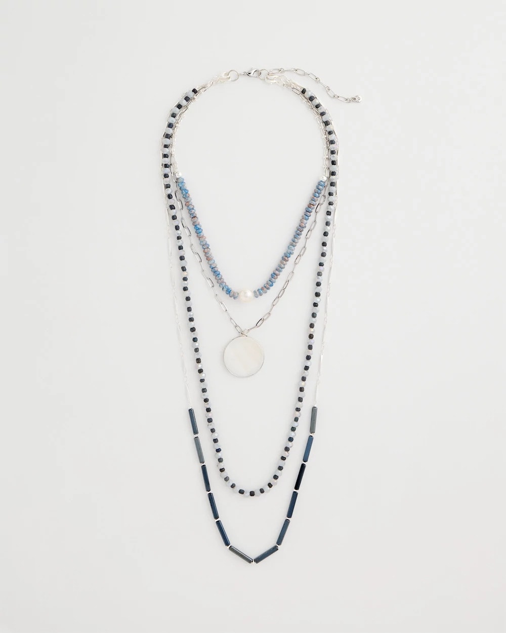 Blue Siren Pendant Layered Necklace