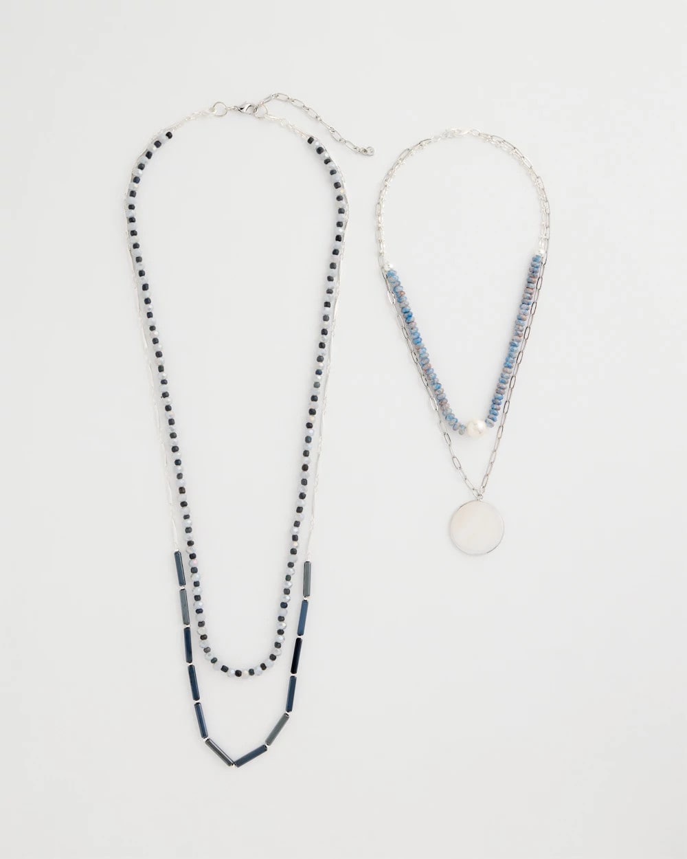 Blue Siren Pendant Layered Necklace