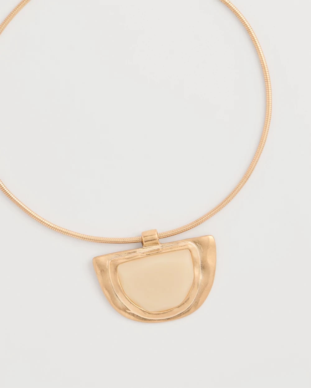 Gold White Enamel Collar Necklace