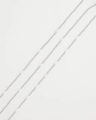 Silver Pearlescent Bead Ball Short Necklace