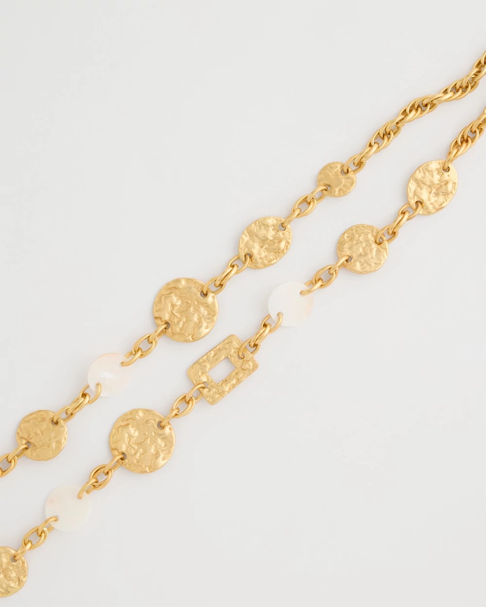 Gold Pearl Hammered Short Necklace