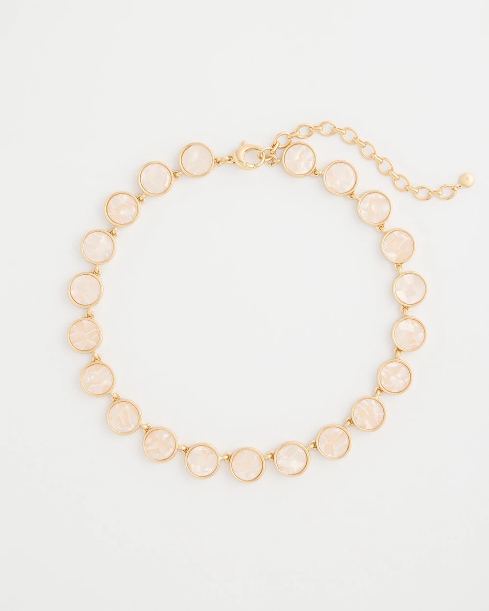 Gold Pearlescent Rounded Collar Necklace
