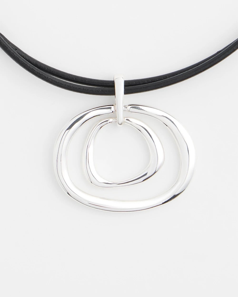 Silver Silver Tone Rings Pendant Necklace