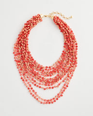 Coral Coral Multi-Strand Necklace