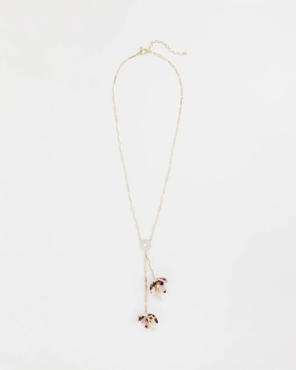 Neutral Tortoise Spider Lily Y-Necklace