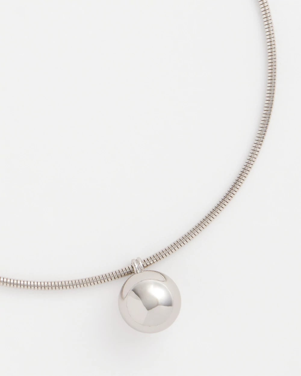Silver Silver Bead Collar Necklace