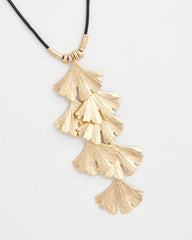 Gold Chico's Originals Gold Ginkgo Pendant Necklace
