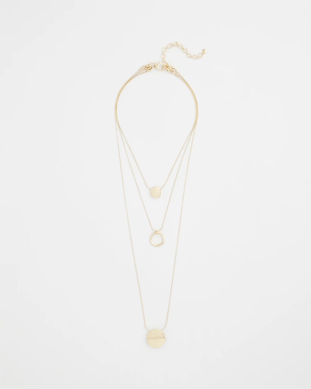 Gold Gold Triple Pendant Necklace
