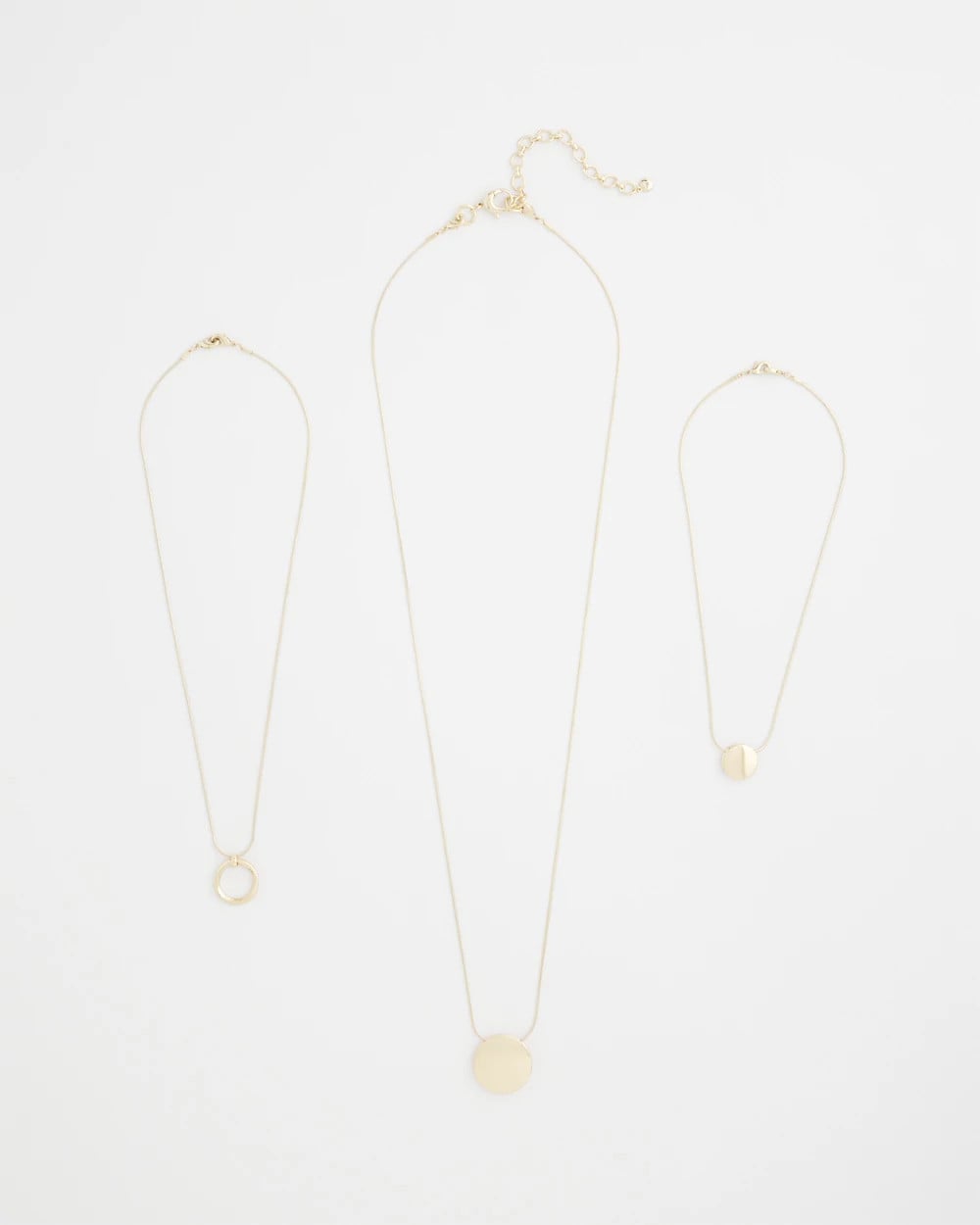 Gold Gold Triple Pendant Necklace