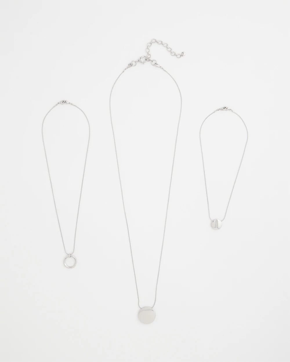 Silver Silver Triple Pendant Necklace