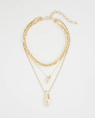 Gold Convertible Three-Strand Pendant Necklace