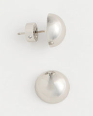 Silver Mini Silvertone Sphere Stud Earrings
