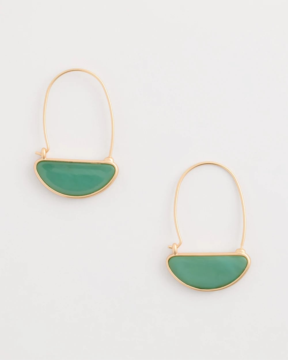 Green Resin Threader Drop Earrings