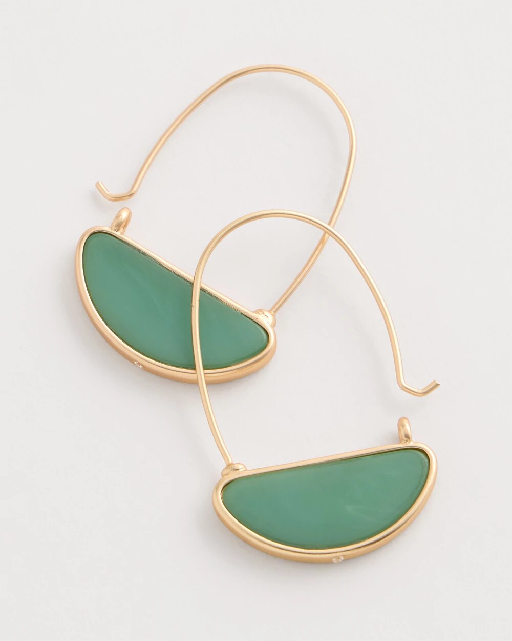 Green Resin Threader Drop Earrings