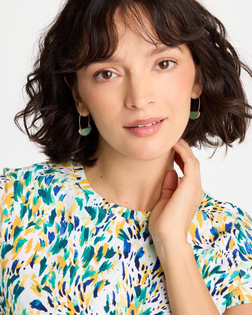 Green Resin Threader Drop Earrings