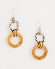 Neutral Linked Resin Drop Earrings