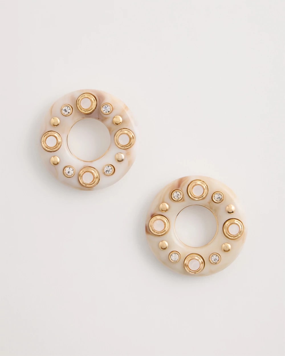 Neutral Embellished Neutral Stud Earrings