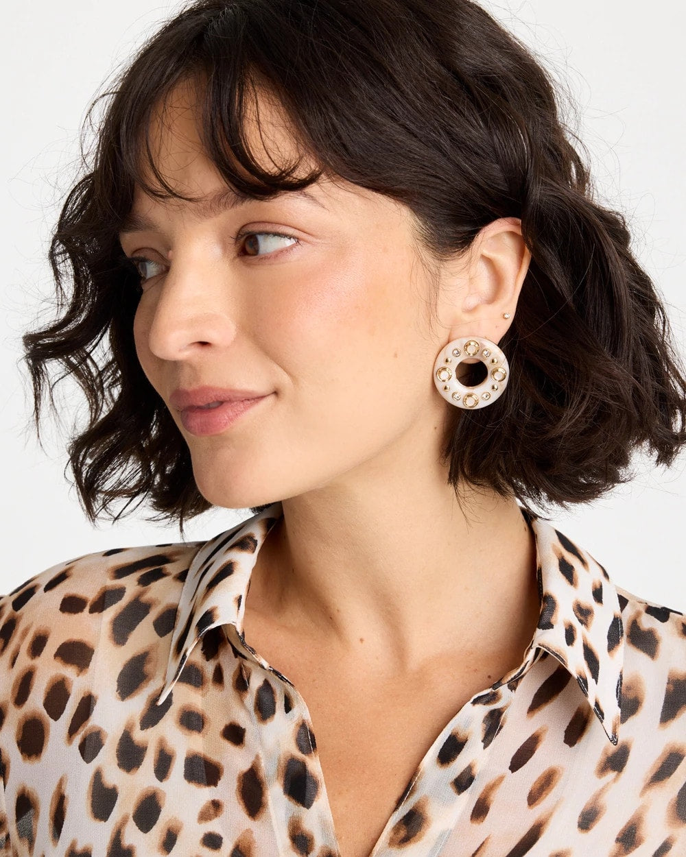 Neutral Embellished Neutral Stud Earrings